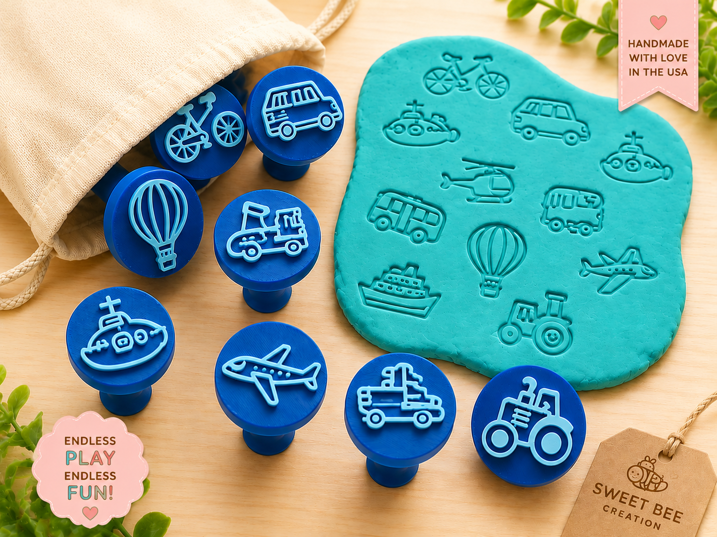 Vehicle Dough Stamp Set